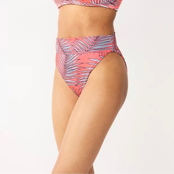 Hurley Tropical Ribbed High-Waisted Swim Bottoms - Picture 1 of 5